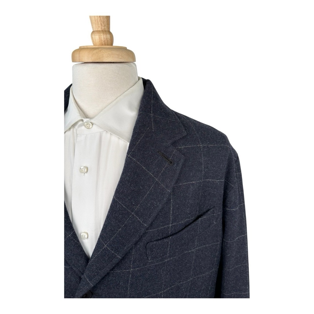 RRL Ralph Lauren Unlined Blue Gray Check Flannel Wool Suit Size XL 36x34 NWT - Picture 3 of 10